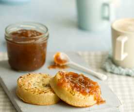 Dżem rabarbarowy z wodą z kwiatów pomarańczy