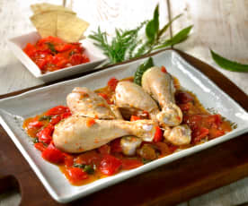 Chicken with red peppers