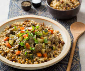 Moroccan Beef Stew with Israeli Couscous 