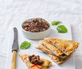 Red Pepper Spanish 'Tortilla' with Olive Tapenade