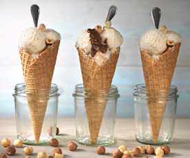 Gelato alla nocciola senza uova