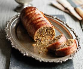 Haggis and Pancetta Roulade with Whisky Sauce