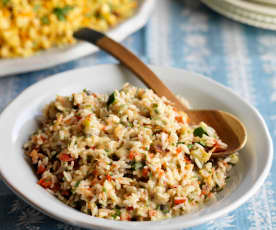 Vegetarischer Reissalat