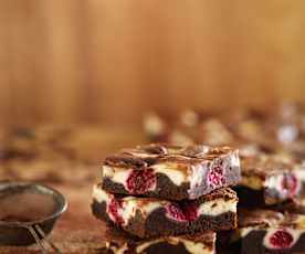 Brownies de cheesecake e framboesa