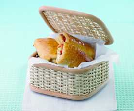 Merendas com massa de piza