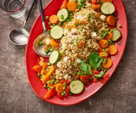 Apricot, Hazelnut and Feta Couscous with Mixed Vegetables