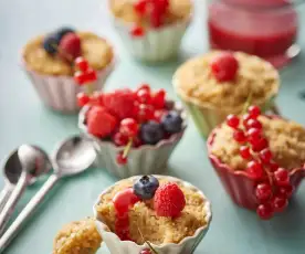 Fruity Quinoa Puddings with Raspberry Sauce