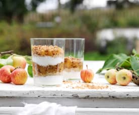 Yoghurt Parfait, Quinoa and Apple Crumble