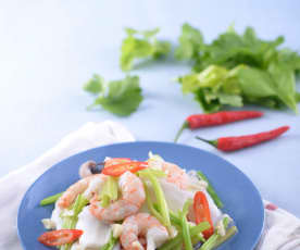 Prawns and Cuttlefish with Celery