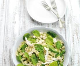 Chicken and Spinach Salad with Bulgur Wheat 