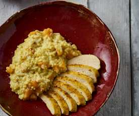 Risoto de especiarias com frango