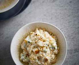 Risoto de pera, noz e gorgonzola