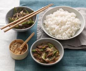 Rindfleisch Teriyaki mit Reis