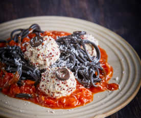 Spooky Spaghetti and Meatballs