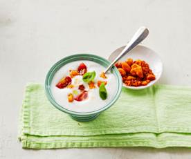 Kalte Caprese-Suppe