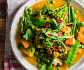Verdure al vapore con salsa al curry