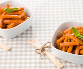 Cenouras salteadas com hortelã