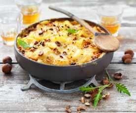 Gratin de panais au parmesan et aux noisettes
