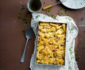 Massa com frango no forno