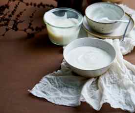 Iogurtes gregos de baunilha