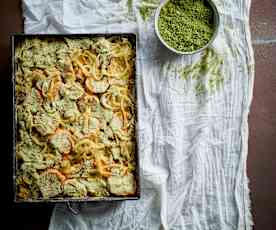 Empadão de batata-doce e bacalhau 