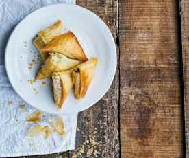 Almofadinhas de espinafres e queijo