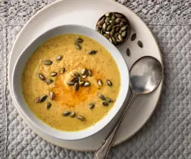 Roasted Cauliflower Soup with Chilli and Garlic Oil