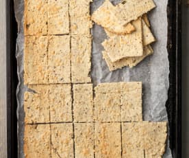 Rosemary and Parmesan Almond Pulp Crackers