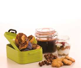 Muffins com creme de avelã