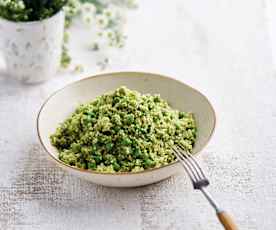 Salada de cuscuz com ervilhas