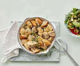 Buchweizen-Schmarren mit Tomatensalat