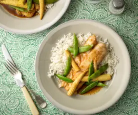 Honey and Soy Cod with Rice and Vegetables