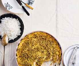 Gratinado de frango, fiambre e queijo