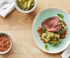 Roastbeef mit Brokkoli-Kartoffel-Püree