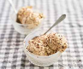 Gelado de banana e chocolate