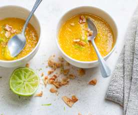Soupe de mangue au citron vert
