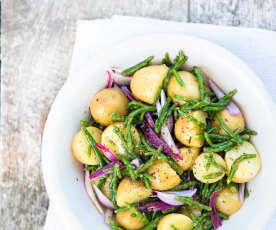 Salade de pommes de terre grenaille aux salicornes