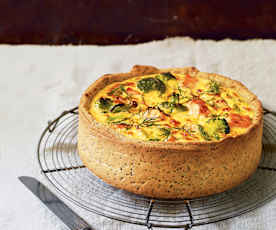 Quiche au saumon et au brocoli