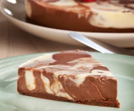 Unbaked marbled cheesecake
