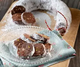 Salami czekoladowe z bakaliami
