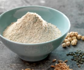Flour from cereal grains or pulses