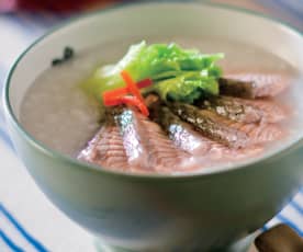 白菜鮭魚粥
