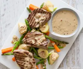 Lamb Fillets with Pink Peppercorn Sauce
