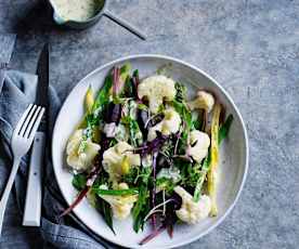 Steamed vegetables with kefir dressing (gut health)