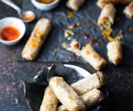 Rolos primavera com legumes