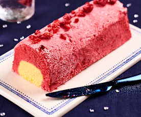 Bûche glacée abricot-framboise