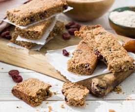 Barritas de avena, almendras y arándanos