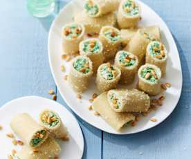 Paccheri farcis ricotta-épinards