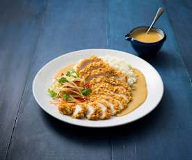 Katsu chicken with cauliflower rice and pickled salad (MEATER+®)