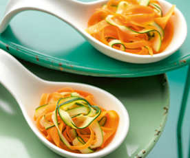 Steamed Carrot and Zucchini Tagliatelle